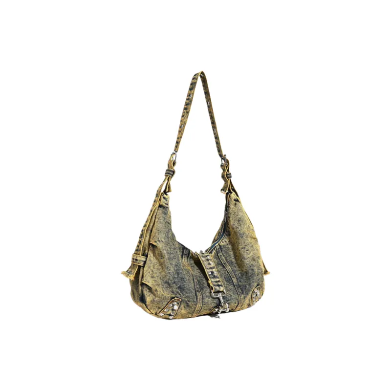 NOMK Denim Shoulder Bags Shoulder Bag Crossbody Bags Women's -Sizing Blue/Yellow/Black-6
