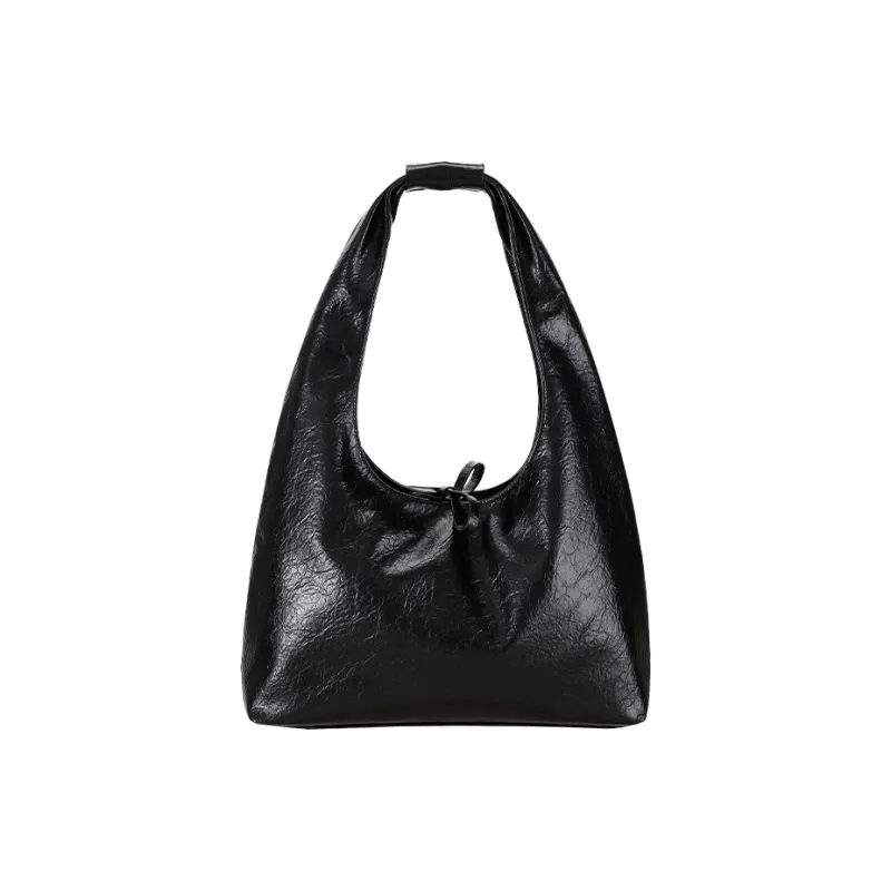 CONP PU Hobo Shoulder Bag Women's Black-1