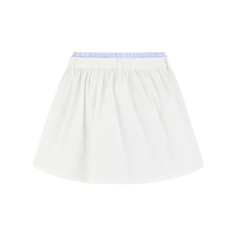 URBAN REVIVO Casual Short Skirts Women's Raw White-1