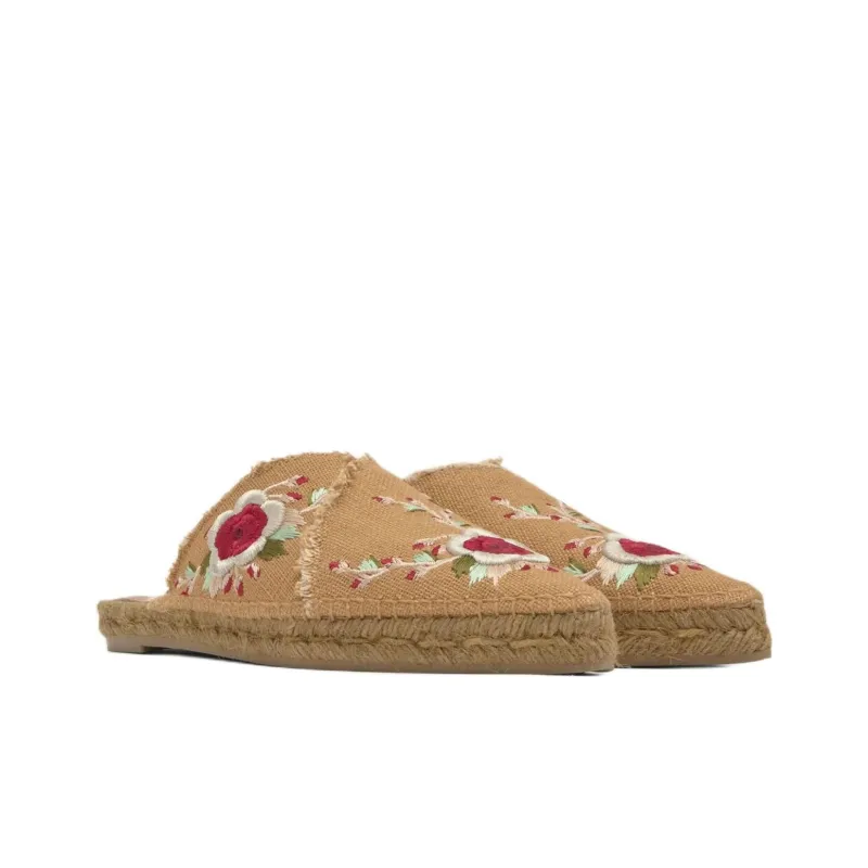 ETRO x Castañer Abrasion-Resistant Wrap-toe Slippers Women's Tan-2