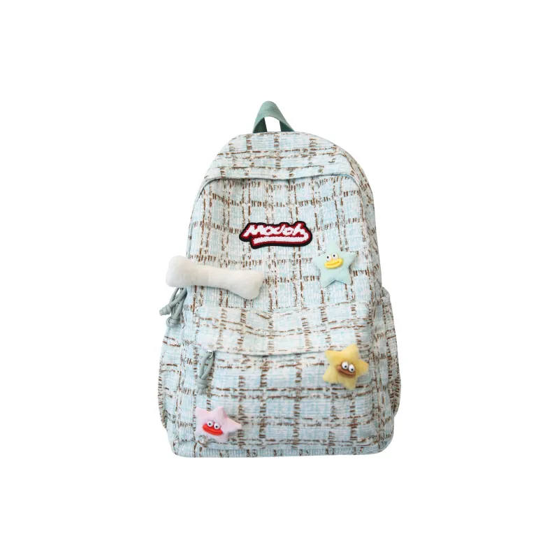 BUBM Corduroy Backpack Unisex Green/Blue/Pink/Black-10