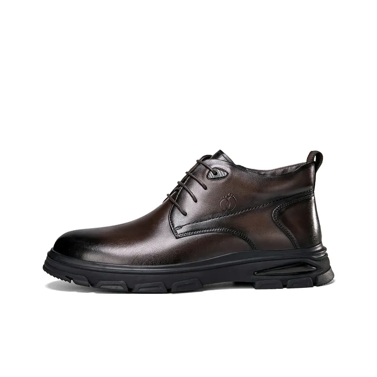 HANG TEN Men's Casual Shoes Men Mid Top Black/Brown-7