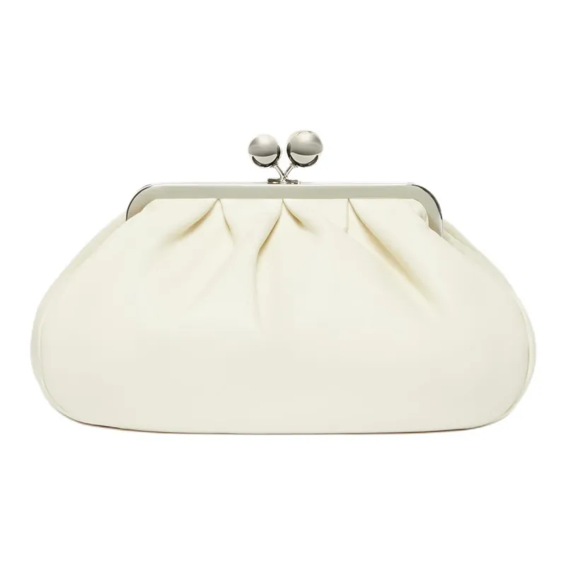 WEEKEND MaxMara Leather Crossbody Bag Shoulder Bag Medium Size Women's White-2