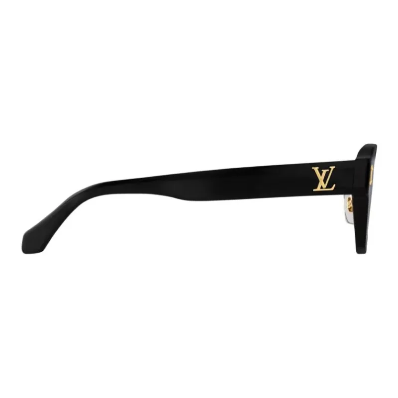 LOUIS VUITTON Metal Acetate Square Sunglasses Men's Black-2