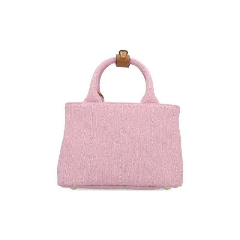 PRADA Cotton Tote Bag, Shopping Bag, Shoulder Bag, Handbag Mini Women's Pink-2