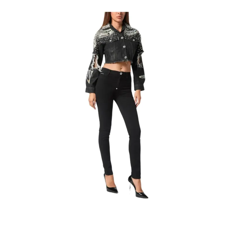 PHILIPP PLEIN Crystal embellished Denim Jacket-3