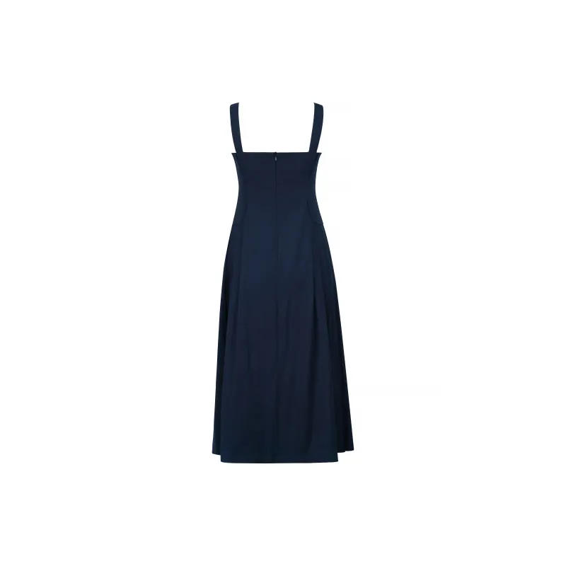 Valeria Obbaco Slip Dress Women's Navy Blue-1