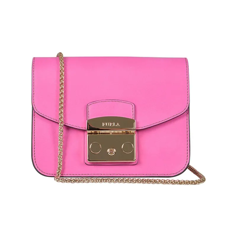 Furla Metropolis Collection Cow Leather Piglet Crossbody Bag Shoulder Bag Women's Rose Red-0