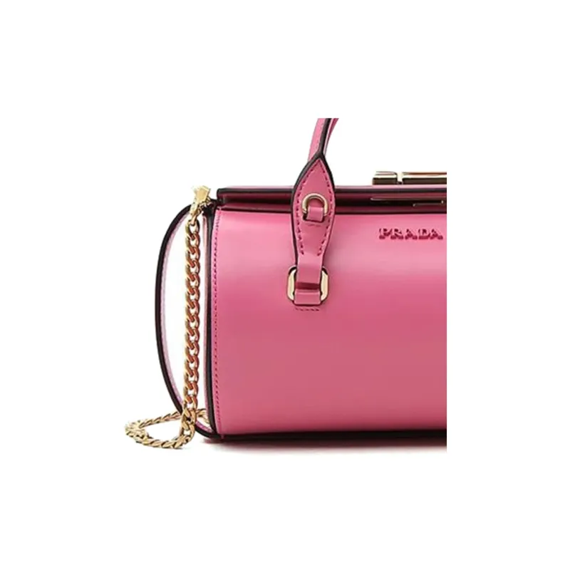 PRADA Cow Leather Luggage Bag, Shoulder Bag, Crossbody Bag, Handbag Women's Pink-4