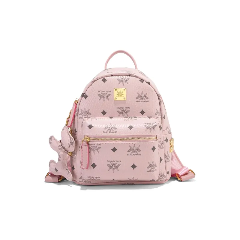 CLEVER& KETCH PU Backpack Women's Ecru/Pink-3