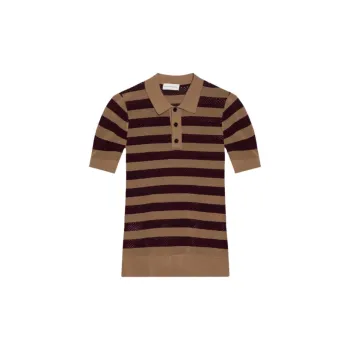 DRIES VAN NOTEN Striped Short Sleeved Polo Shirt