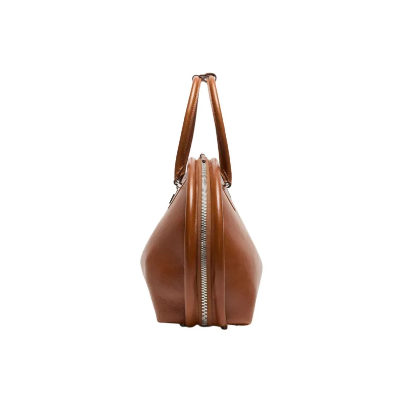 Acne Studios Bowlina Sheepskin One Shoulder Handbag Women's Cognac Brown-2