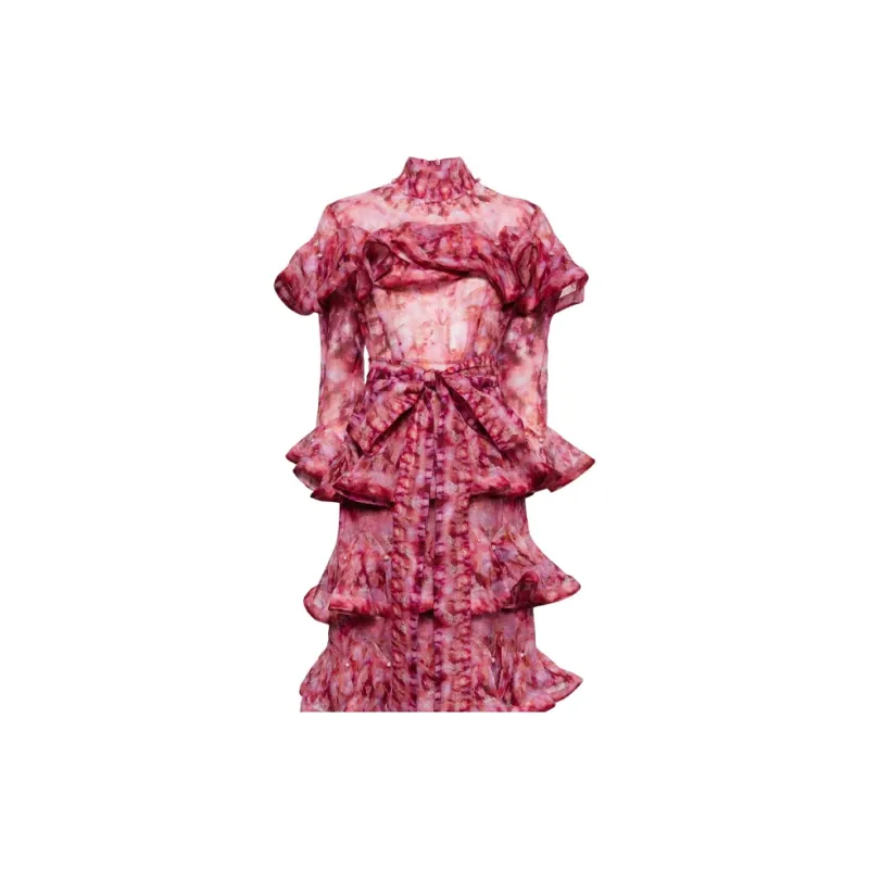 Zimmermann SS24 Long-Sleeved Dresses Women's Bubble Gum Pink-4