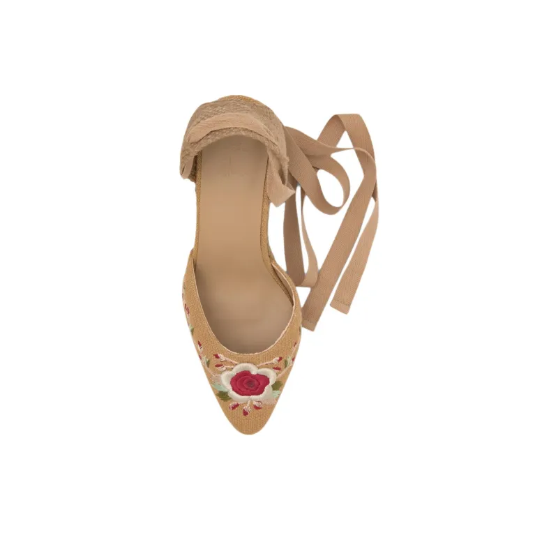 ETRO x Castañer Joyce Wedge Heel High Heels 7cm Women's Tan-3
