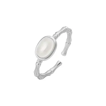 LUXLINE Hetian Jade Rings Pale Greenish White Jade Unisex