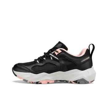 GORNORNIE Abrasion Resistant Lightweight Rebound Low Top Casual Training Sprint Running Shoes Women's Black Light Pink