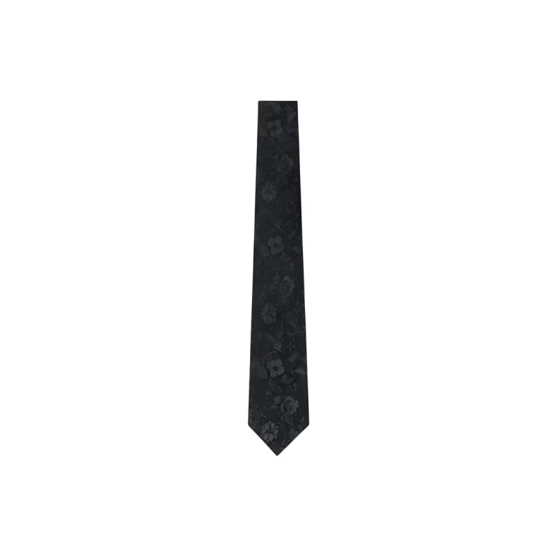 LOUIS VUITTON Mulberry Silk Polyester Fiber Ties Men's Black-0