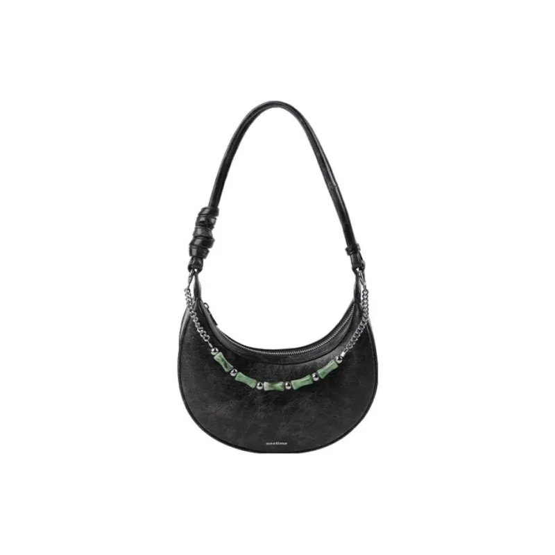 ONE TIME Synthetic Leather Crossbody Bag, Shoulder Bag Regular Women's Black-1