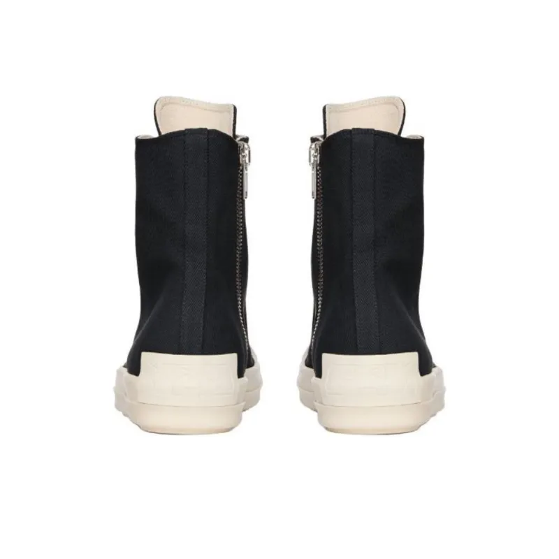 Rick Owens DRKSHDW Hollywood High Top Canvas Shoes Men's Black-3