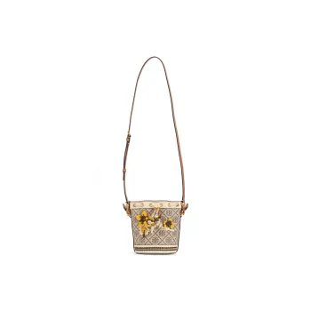 TORY BURCH T Monogram Leather One Shoulder Handbag Mini Women's