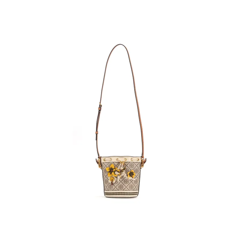 TORY BURCH T Monogram Leather One Shoulder Handbag Mini Women's-0