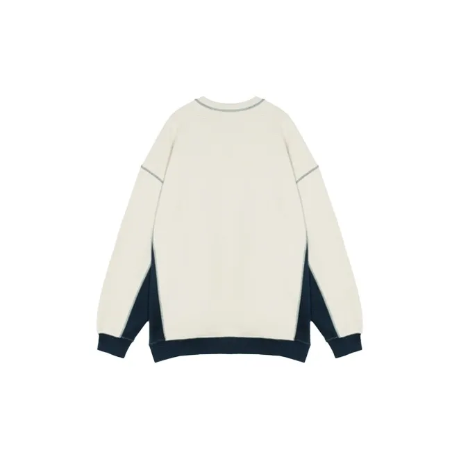 PAZZO Patchwork Color Block Raglan Sleeve Sweatshirt Unisex-1