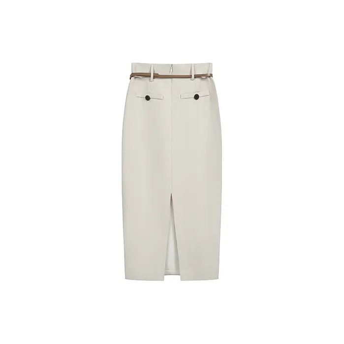 BDGU Casual Long Skirt Women's White-1