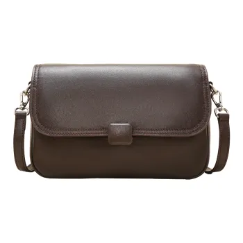Safiya Cow Leather With Synthetic Leather Shoulder Bag Women's Chocolate