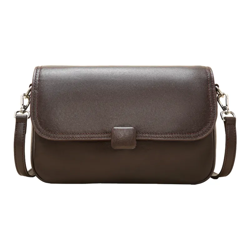 Safiya Cow Leather With Synthetic Leather Shoulder Bag Women's Chocolate-0