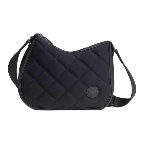 HERMES Horseback Woolycot Canvas With Swift Calfskin Shoulder Bag Crossbody Bag Women's _NAVY & Marine Blue