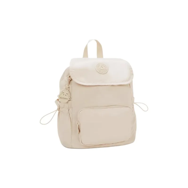 Kipling Polyester Backpack Medium Size Women's Simple Rose Pink/Simple Beige/Simple Black-3