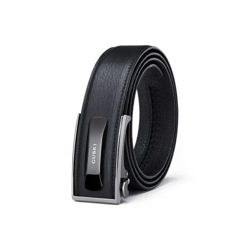 GUSKI Cow Leather Leather Belts Men's Width  3.5cm