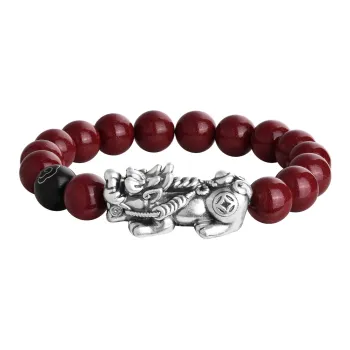 LIANDUO Reconstructed Cinnabar Bracelets Men's