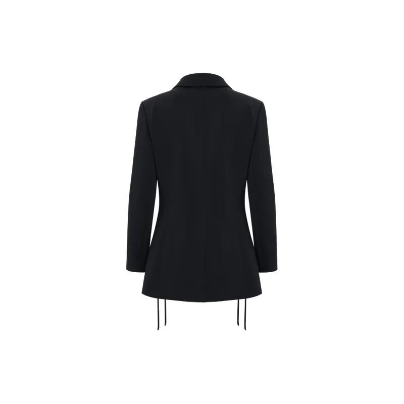 IDPAN Cropped Coats Women's Navy Blue-1