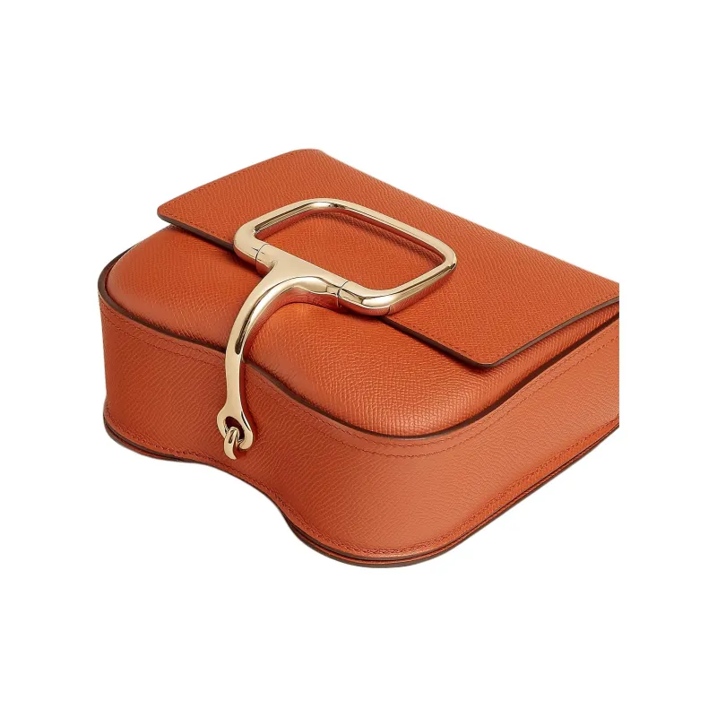 HERMES Della Cavalleria Epsom Calfskin Shoulder Bag Mini Women's Urniture: R1 Terre Battue Red Soil Color-4