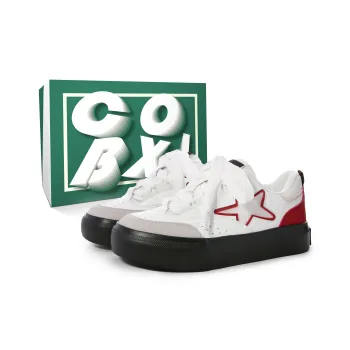 Cob Durable Lightweight And Breathable Low Top Skateboard Shoes Women's White Red