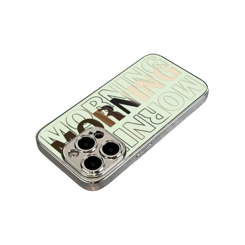 HUINIAN Silicone Material Plated Silver Mirror Phone Cases Compatibility Apple 16 Pro IPhone 15 Pro 13 Pro Max 14 12-8