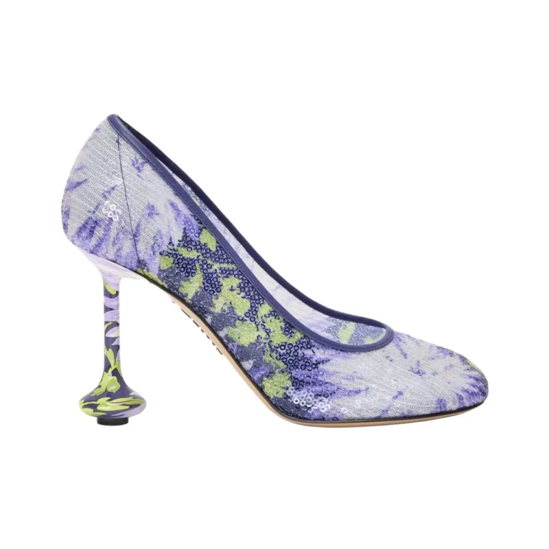 LOEWE Toy Irregular Heel High Heels 9cm Women's Purple-1