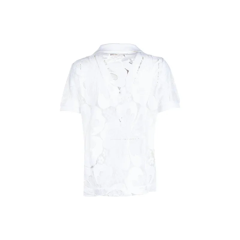 MaxMara Studio Floral Patterned Lace Detailed Top-1