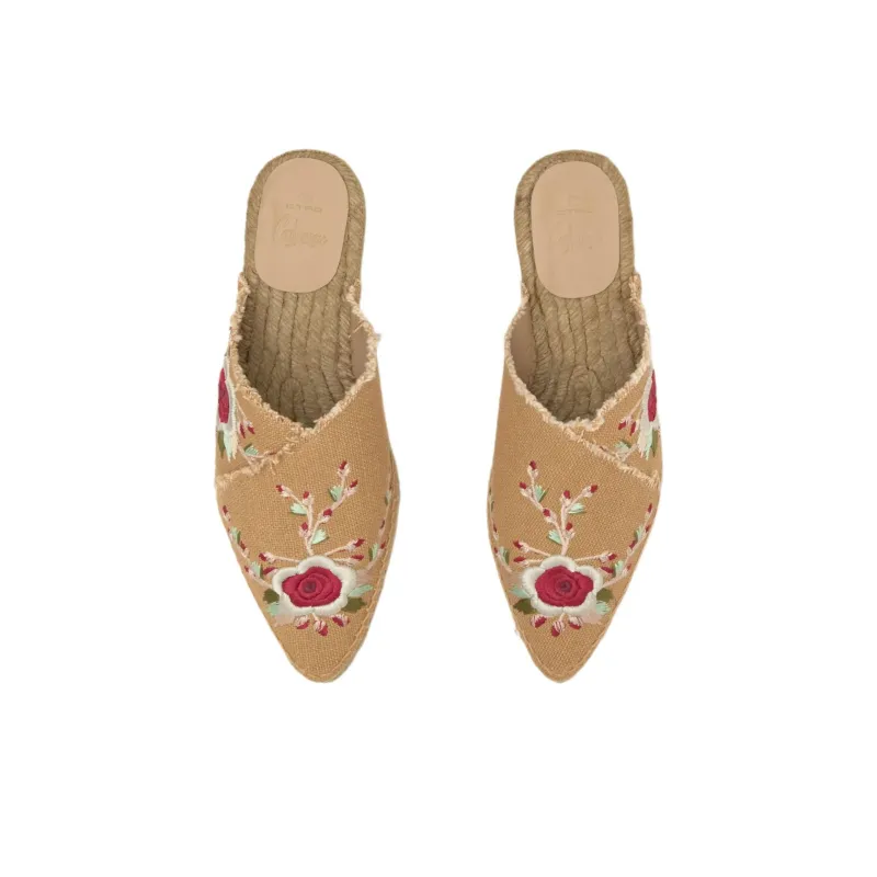 ETRO x Castañer Abrasion-Resistant Wrap-toe Slippers Women's Tan-3