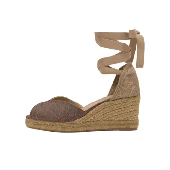 ETRO x Castañer Bilina Wedge Heel High Heels 5cm Women's Tan