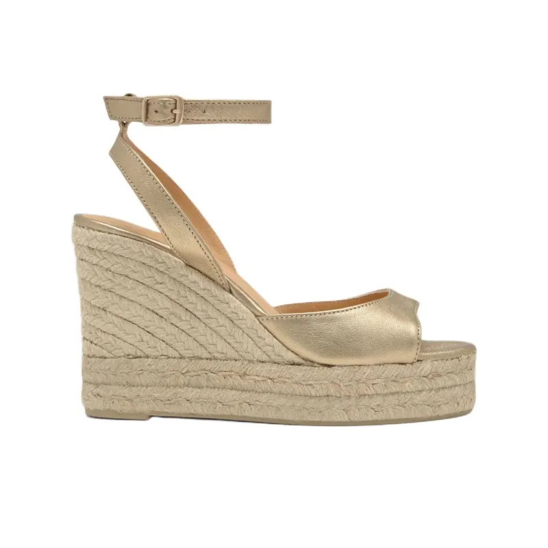 Castañer Blair Strap Sandals 11cm Women's Gold-1