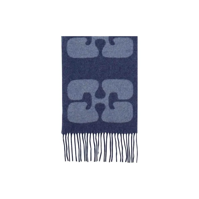 GANNI Fringe-detailing Wool Scarf-3