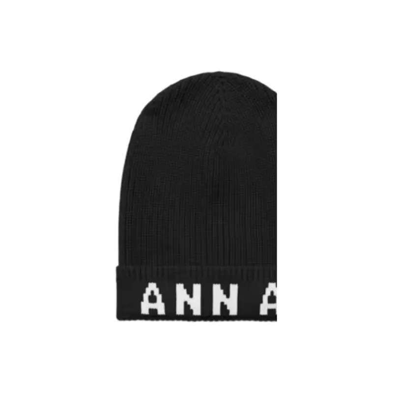 ANN ANDELMAN Wool Beanies Unisex Black-2