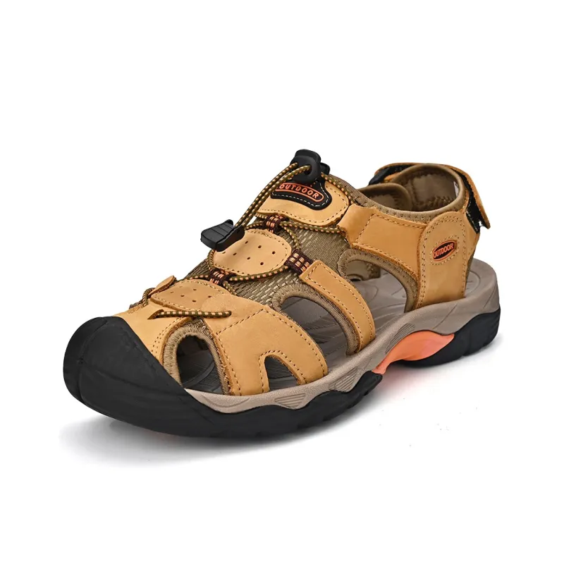 Kuding Beach Sandals Men Gold/Brown/Green/Dark Blue/Gray/Black-1