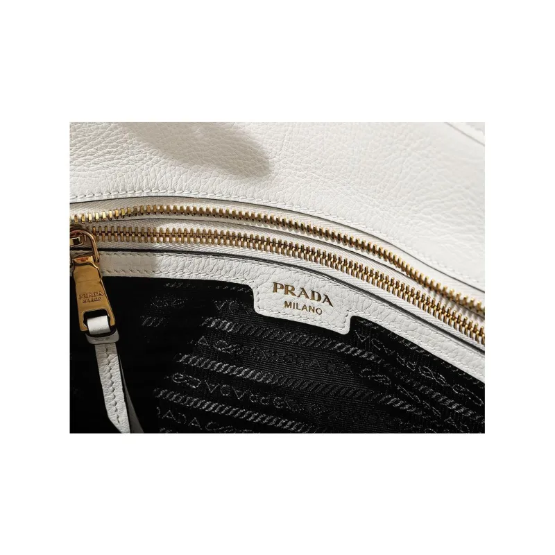 PRADA Calfskin Tote Bag Shopping Bag Crossbody Bag Shoulder Bag Women's White-12