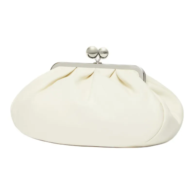 WEEKEND MaxMara Leather Crossbody Bag Shoulder Bag Medium Size Women's White-1