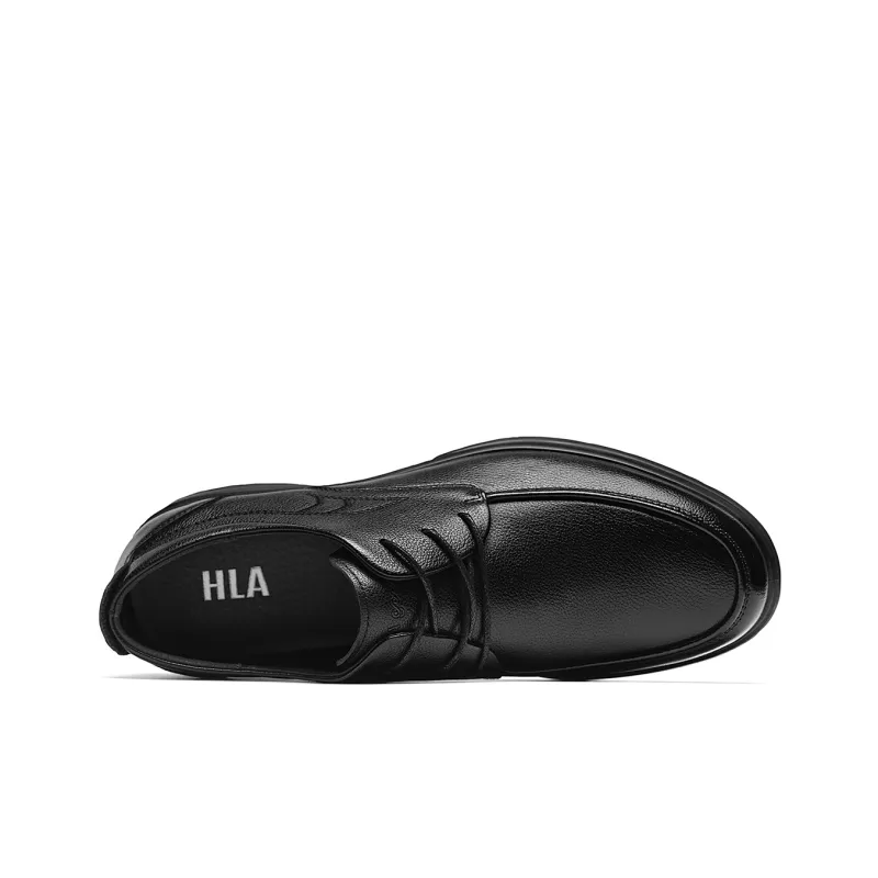 HLA Dress Shoes Men Low Top Black-2