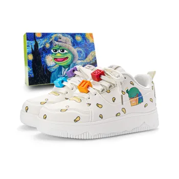 Pepe The Frog Skateboard Shoes Unisex Low Top Classic Black And White/Pearl Beige/Sugar Orange/Ocean Blue/Mismatched