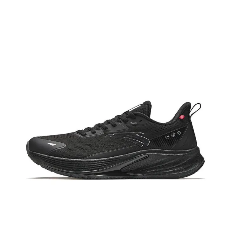 Anta Cushioned Slip-Resistant Low-Top Casual Running Shoes Men's Black-0